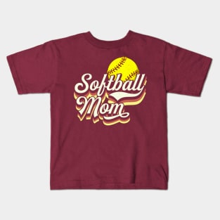 Softball Mom! Retro Sports Gift Kids T-Shirt